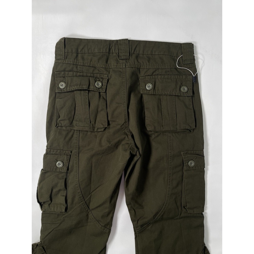 MATCHSTICK Match Men's Cargo Pants Dark Olive Army Green 30x31 8 Pockets - Picture 10 of 15